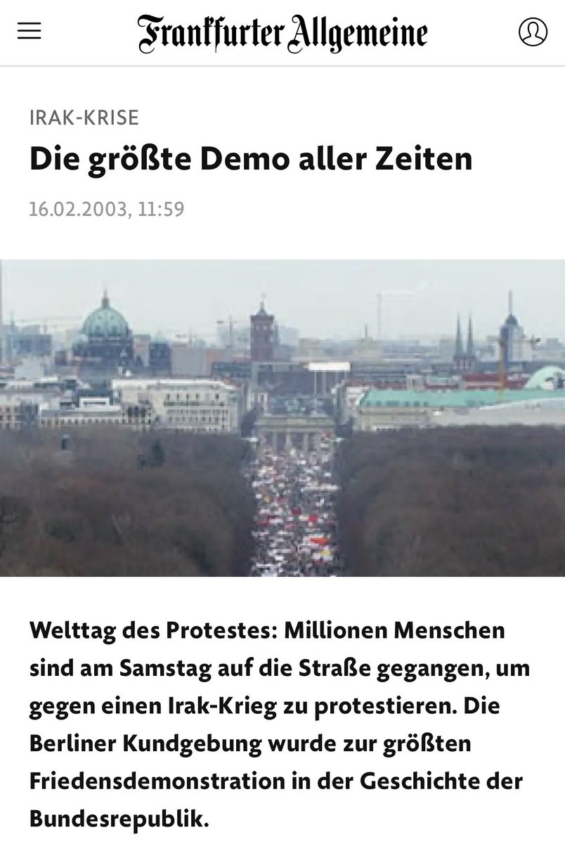 2003 war Frieden noch en vogue, heute ist es Rechts 🤡