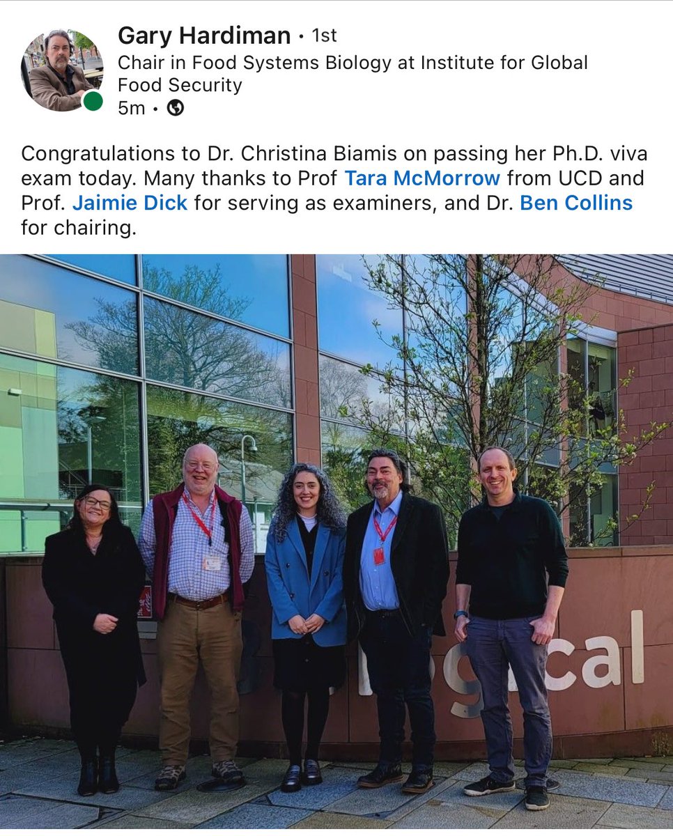 Congratulations Christina 👏, delighted to be involved. Thanks for the invitation @ghardiman @QUBbioscience