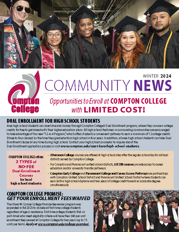 Check out our latest Community Newsletter to find out about all the great programs offered at Compton College: ow.ly/FfV750QPaAY