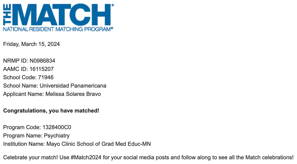 Words cannot begin to describe this week. Not only did we match together @Melissa_SBr, but we get to stay home. I can’t believe I'm going to be a surgeon! #Match2024