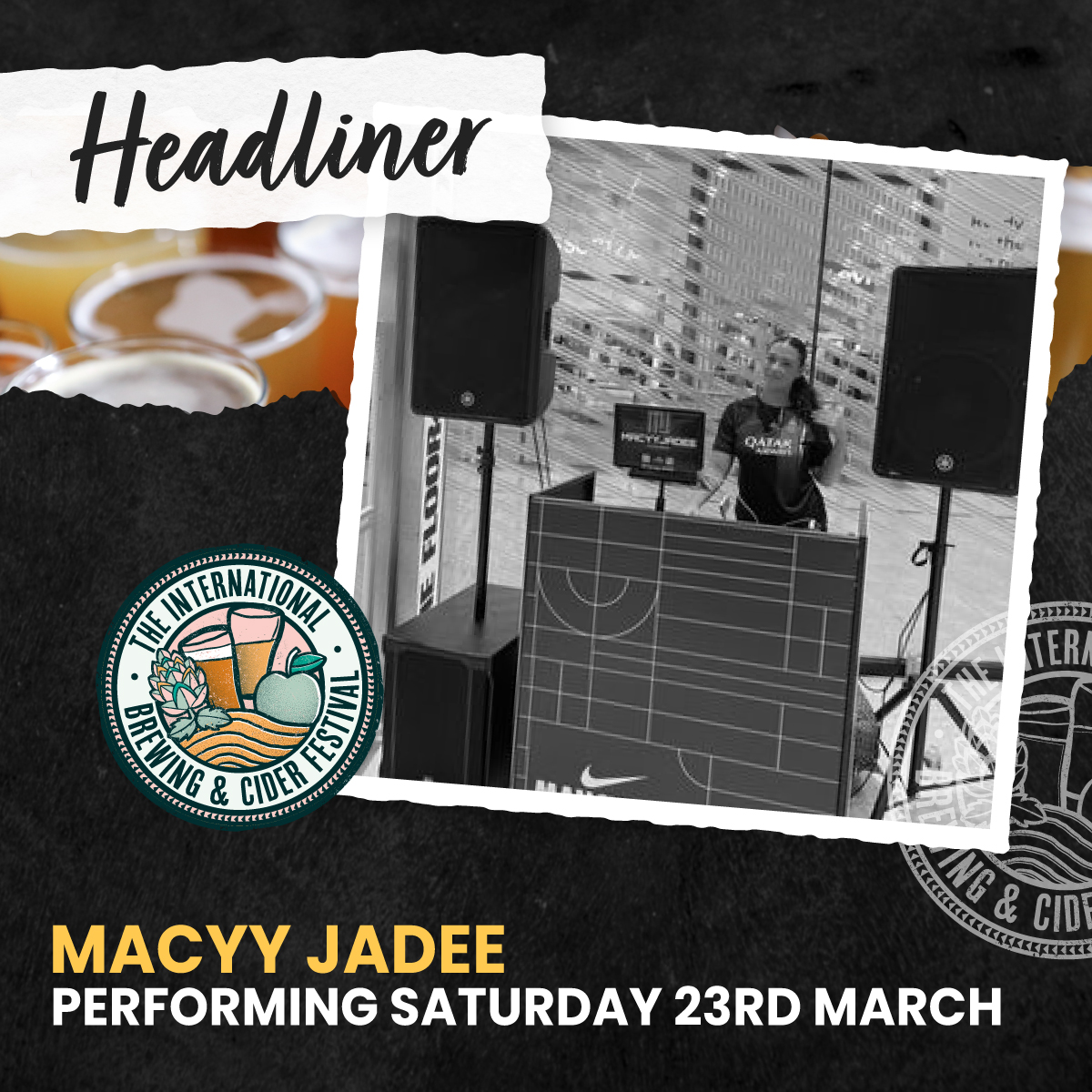 🎶 𝐀𝐑𝐓𝐈𝐒𝐓 𝐒𝐏𝐎𝐓𝐋𝐈𝐆𝐇𝐓 🔥 We’re thrilled to announce @MacyyJadeeDJ as your Saturday evening headliner at this year’s #IBCFest! Macyy Jadee is a female DJ from Manchester who loves to play all genres from old school hip hop to house to pop!