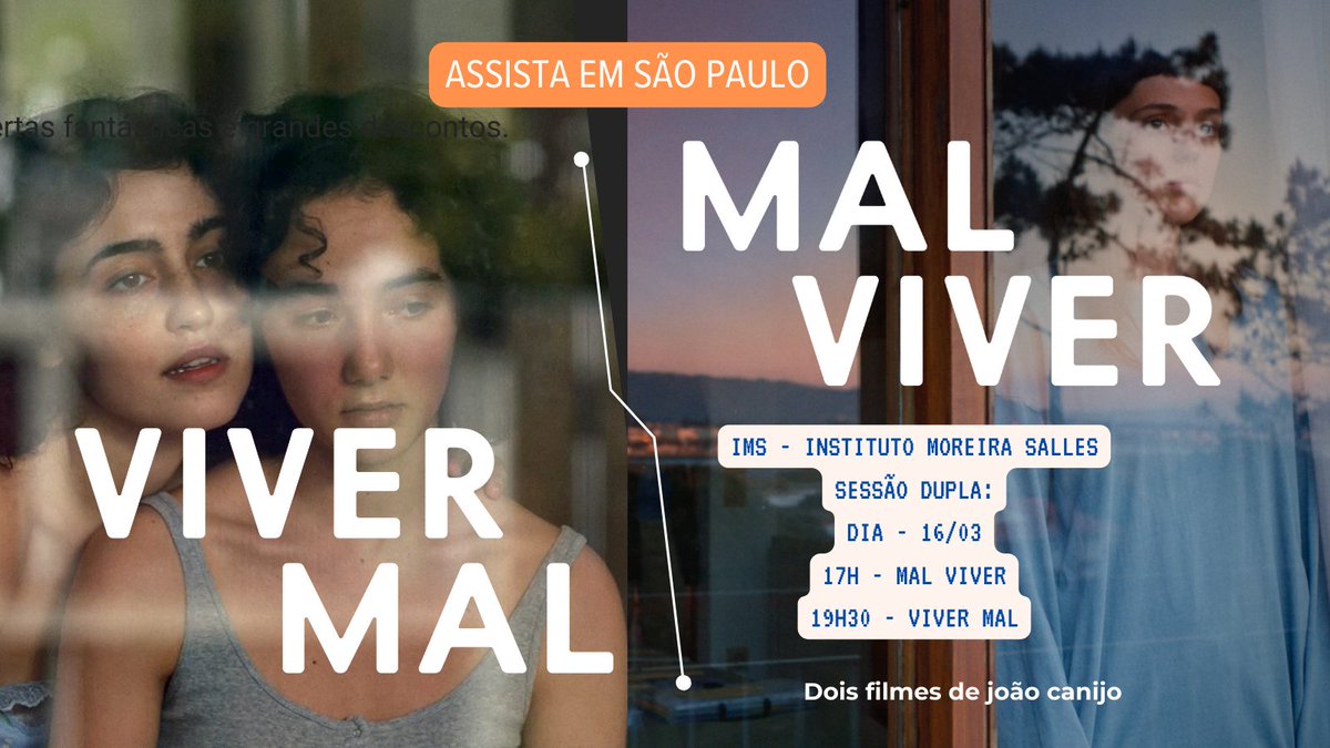 zetafilmes's tweet photo. O IMS - Instituto Moreira Sales exibe amanhã, dia 16, os dois filmes do diretor português João Canijo: Mal Viver e Viver Mal. Uma chance de ver o díptico em sequência. Os filmes se espelham. Mal Viver foca na família dona do hotel, Viver Mal nos hóspedes. https://t.co/5emucktiv4