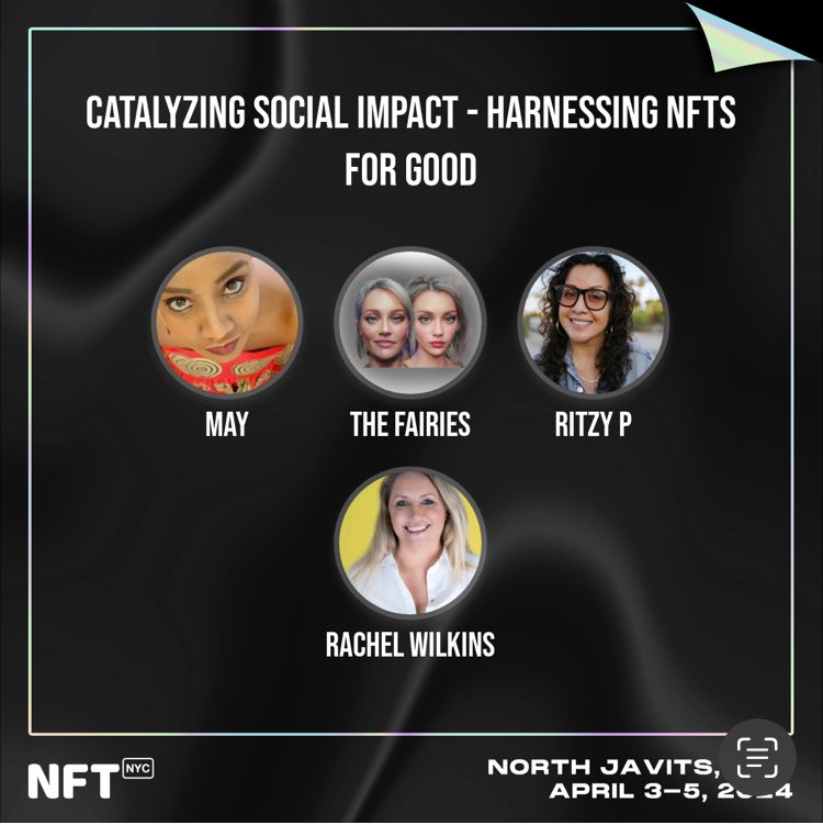 See you at @NFT_NYC I’ll be on this panel with @NaiboVisuals @TheFairies_ @rachelwilkinsb Wednesday, April 3 Time: 12:10pm Stage 2 Let’s connect