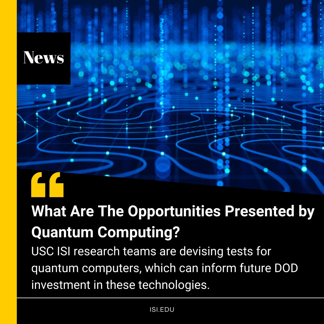 Quantum computing, though in its infancy, is a field that shows promise. ISI research teams are devising tests to see what quantum computers can achieve, which can inform the US Department of Defense’s investments. Read more here: bit.ly/48Y4JZz ⁠@USCViterbi @USC