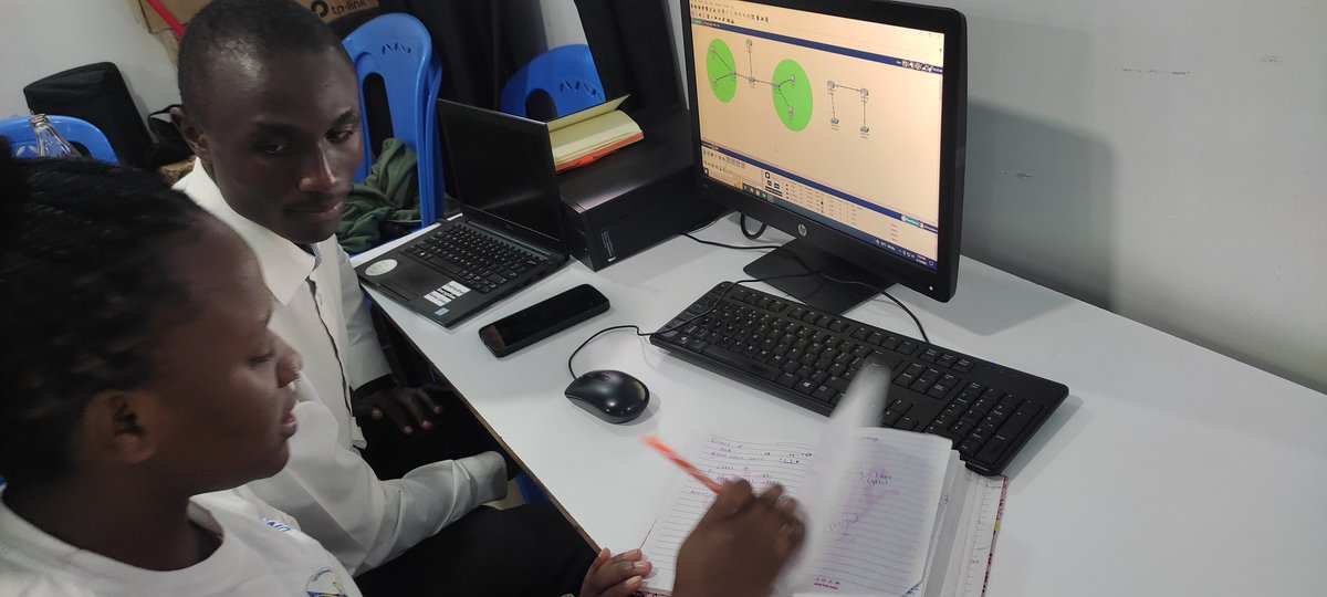 gonlineafrica's tweet image. As we proceed with our apprentice classes, our learners were able to learn on how to use #packetTracer to design and implement Internet. Blending these skills with field practices led by @Eng_alphonce #networkengineer #grassrootEngineers