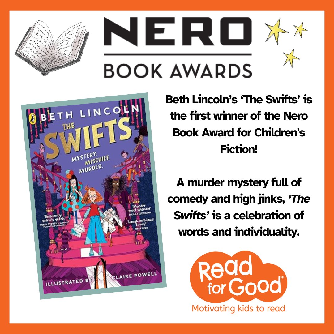 'The Swifts' by @bethatintervals has won the inaugural #NeroBookAwards prize for Children's Fiction. We're excited to add this exciting mystery to our 'To Be Read' lists!