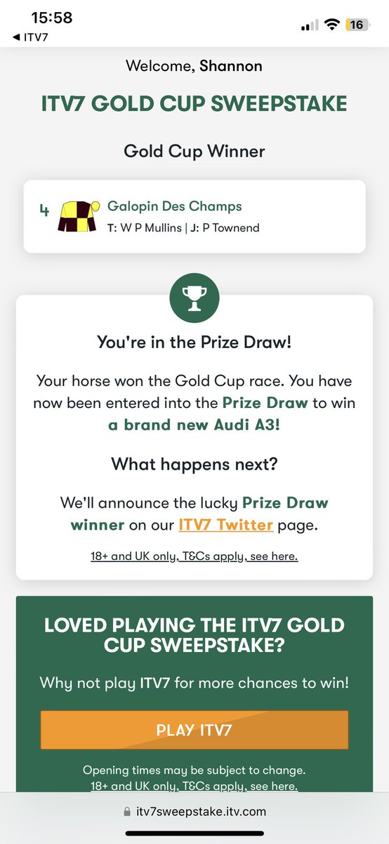 AdamsonShan's tweet photo. @itv7 @itvracing 🙏🏻🙏🏻🙏🏻🙏🏻🙏🏻 https://t.co/3ap41IQDaL