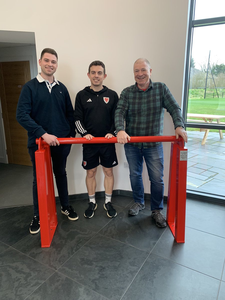 Thanks to FAW President Steve Williams for accepting this donation from <a href="/WSTtweets/">WST</a> at Colliers Park.
A fitting tribute to the 266 that were killed, in the Gresford disaster. Mark Pearson and son Josh, whose Great Grandfather and Great,Great Grandfather were lost in the tragedy.