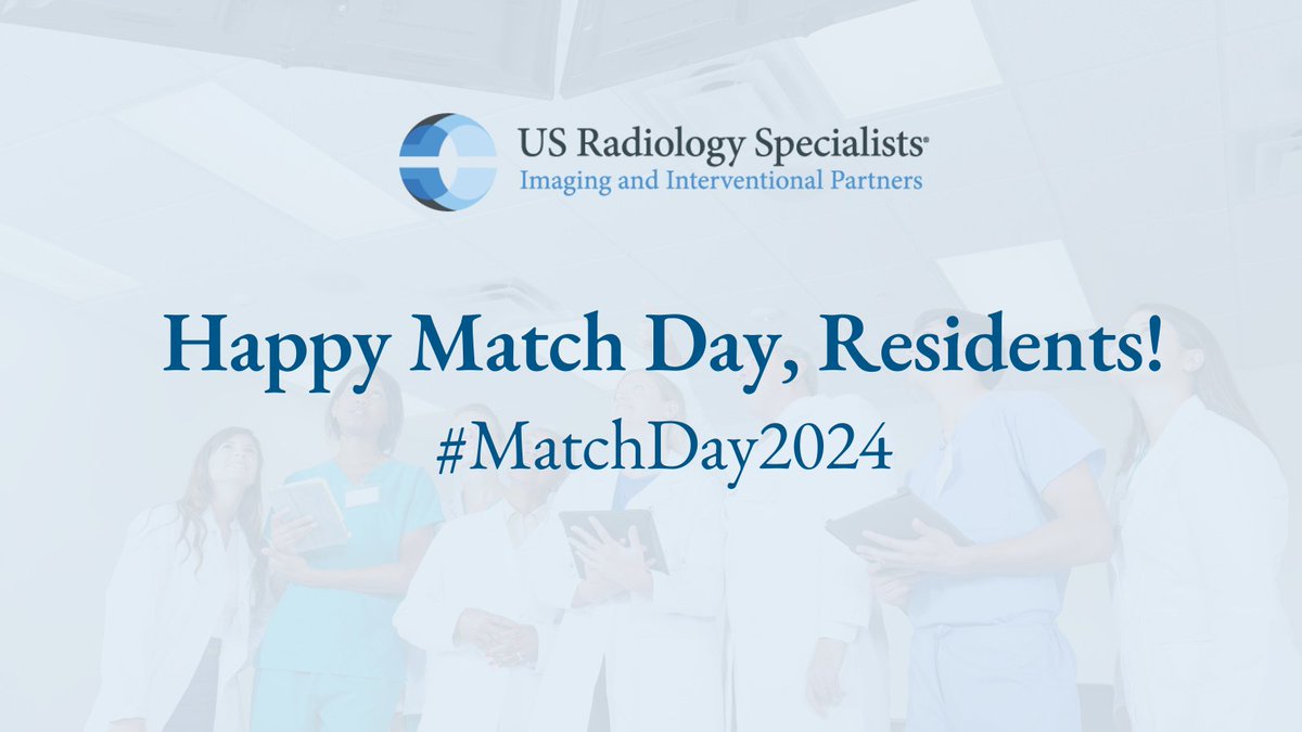 It's a big day for medical students across the country - #ResidencyMatchDay. Our team is sending our best wishes to these future leaders of healthcare as they take the next step on their journeys, especially those  pursuing careers in radiology. Your future awaits! #radleaders