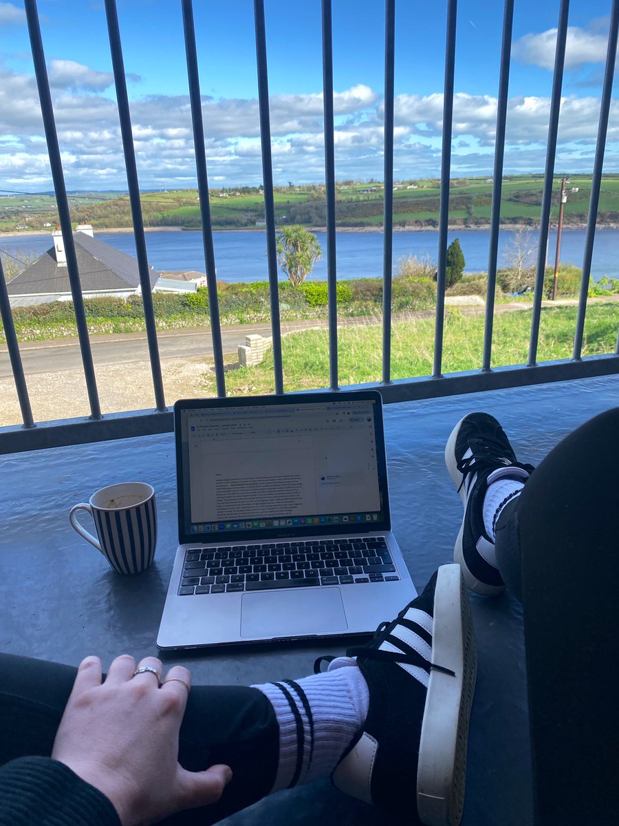 There are worse places to park myself for the weekend and write a literature review 🌿🌊🌞✍️☕️📖