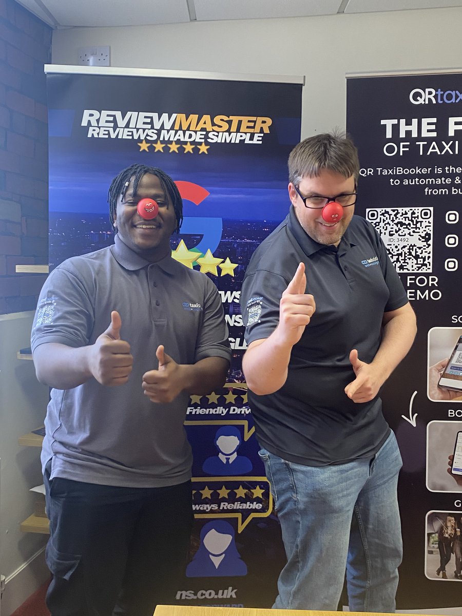 TJ &amp; Pete are proudly rocking their red noses! Together, we're spreading smiles and supporting a great cause. 😁
-
-
#RedNoseDay #TeamSpirit #TaxiSolutions #Taxi #TaxiAgency #ReviewMasterseo #PHTM #SocialMedia #Automation #DigitalMarketing #MarketingAgency #QRTaxiBooker