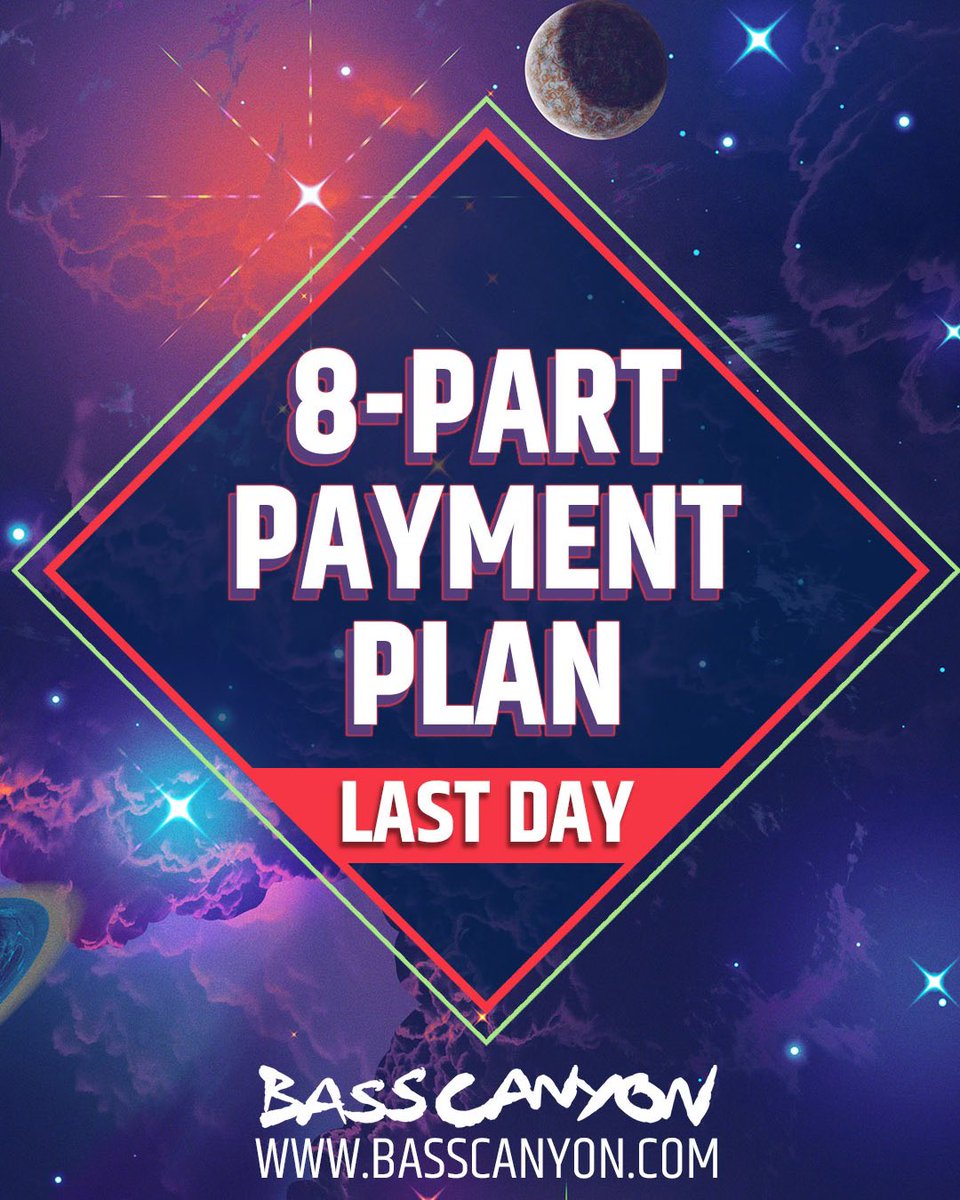 Today is your last chance to grab tickets with an 8-part payment plan! Make a $70 deposit today & split the rest over 8 equal payments to join us at The Gorge this summer 🙌☀️ basscanyon.com/tickets