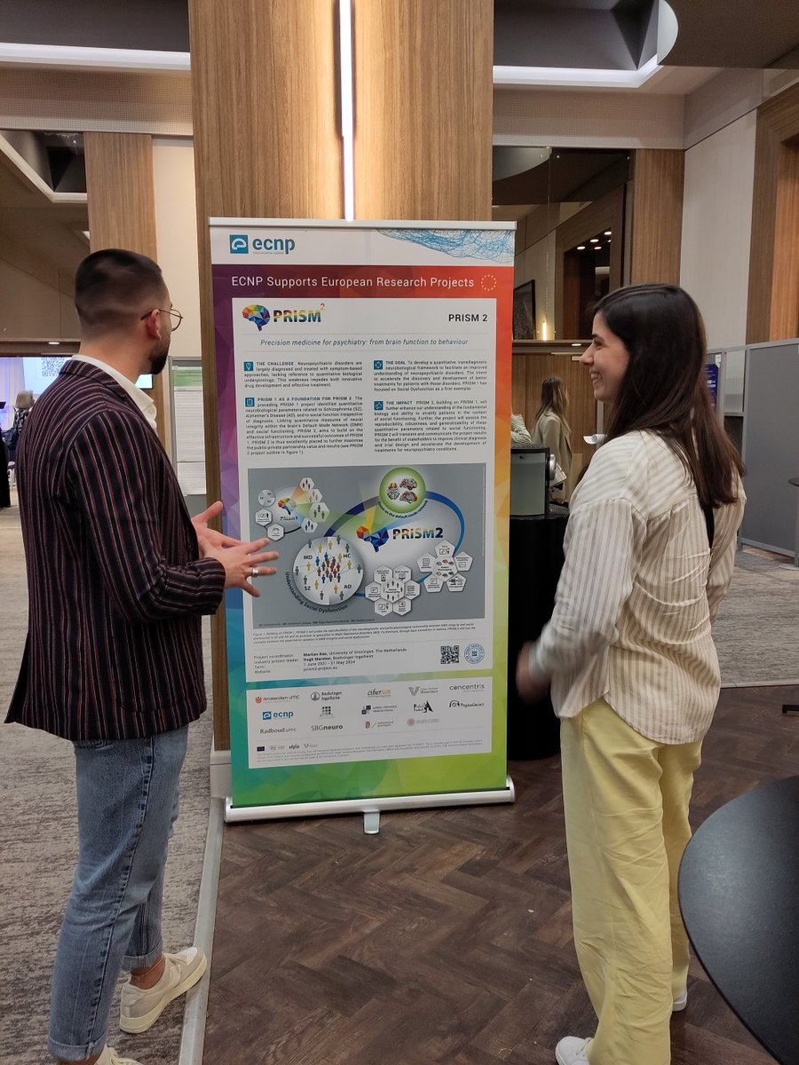 IMI2PRISM2's tweet image. PRISM 2 being promoted at the 2024 ECNP Workshop for Early Career Scientists in Europe, Nice! 
More about this project: prism2-project.eu/en/prism-study/
#IMI2PRISM2 #Alzheimer #schizophrenia #biomarkers
#ECNP