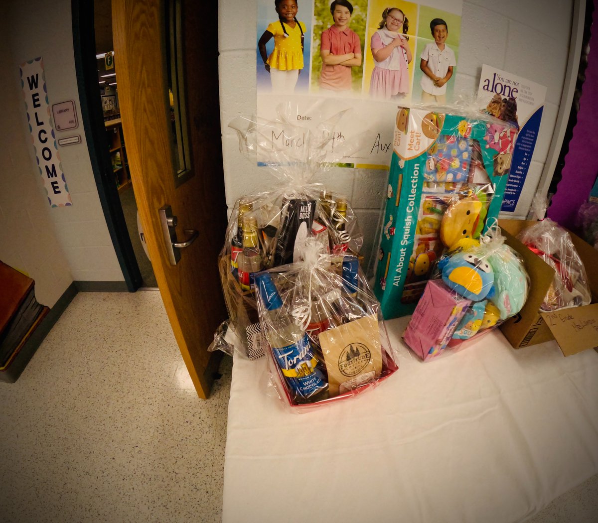 These are just a few of the baskets up for grabs at the MES PTO Basket Raffle &amp; Bingo Night! Soar on over at 6pm tonight and try your luck!