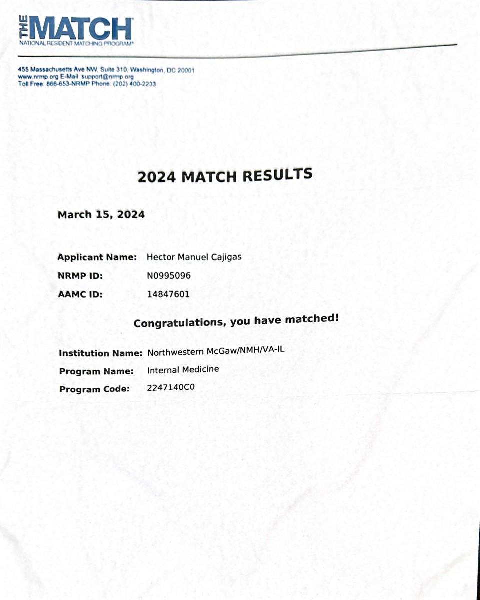 The most important Match Day for me! My Son’s! Future Internal Medicine Resident at McGaw Medical Center of Northwestern University Feinberg School of Medicine in Chicago! Congratulations Hector M. Cajigas!!! @fgcmacho #UICOMMatch2024 @MayoClinicCV @NU_IntMed