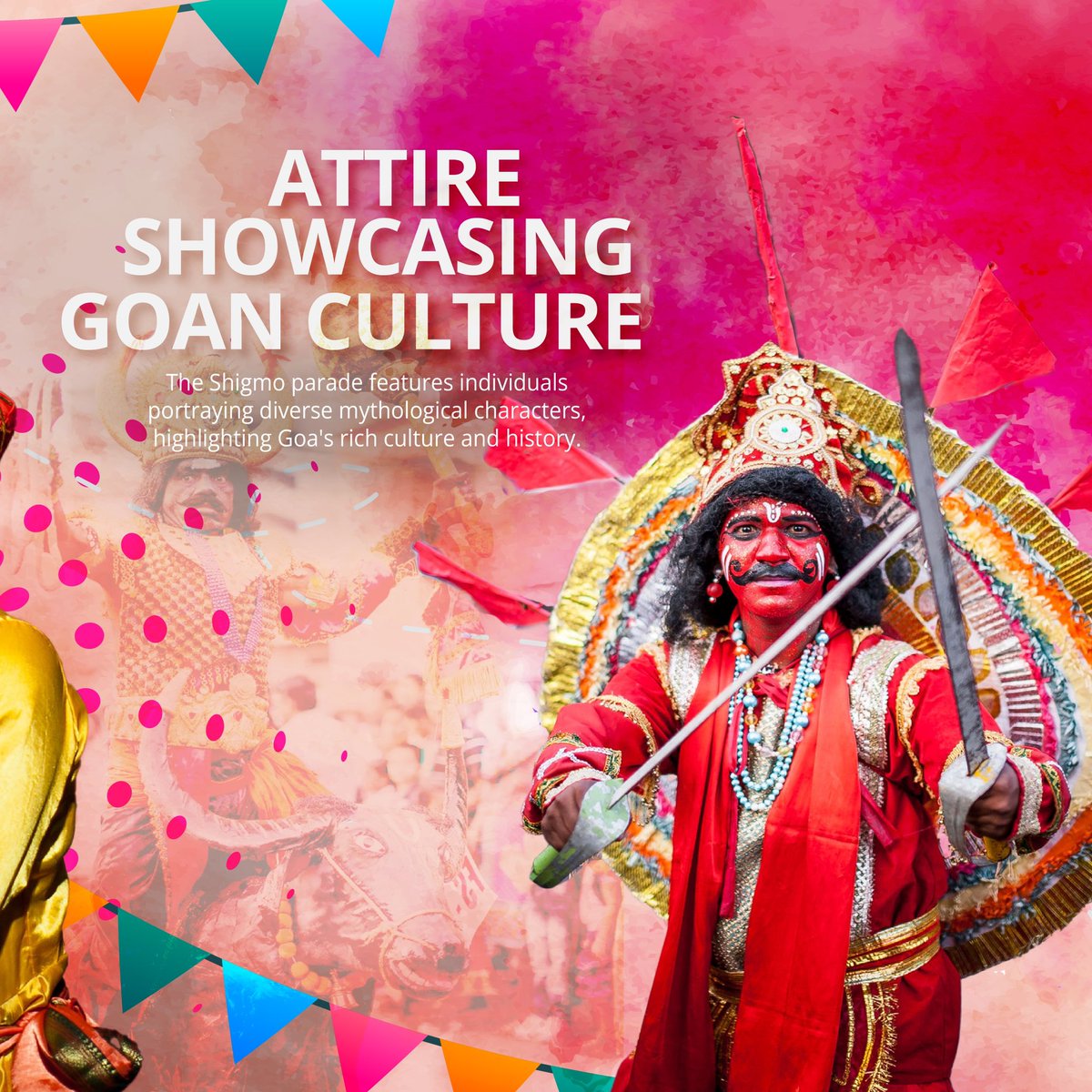 Dive into the vibrant tapestry of Goa’s Shigmo Festival! 🌈✨ From enchanting displays of rich mythology to the rhythmic beats of Romtamel and folk dance, experience the essence of our rich culture! 

#GoaTourism #RegenerativeTourismGoa  #GoaBeyondBeaches #Shigmo2024 #Goa