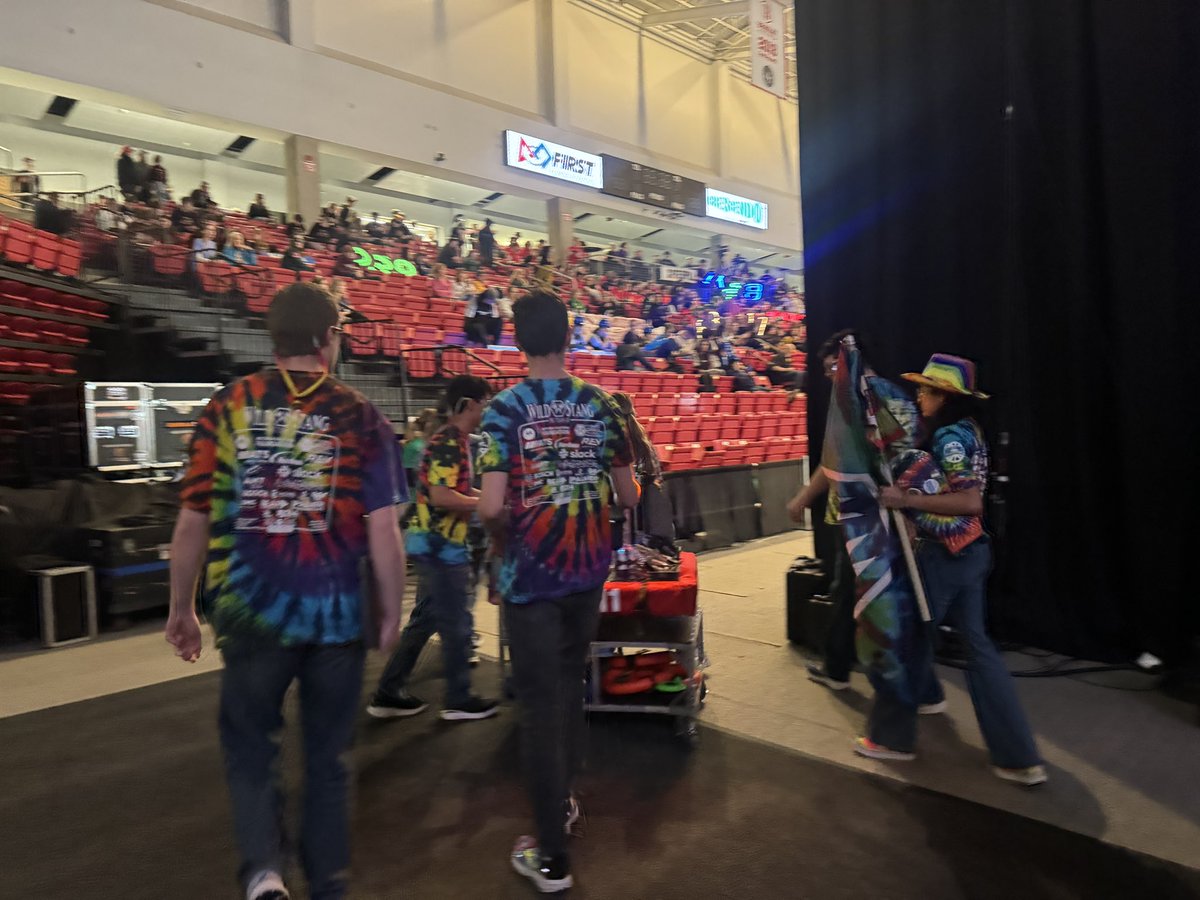 Coming Up - Match 16. Red Alliance loud and proud! @EagleArmy3488 & @SICPRobotics Watch live at twitch.tv/firstinspires6. #FRCCIR #omgrobots #wildstang #frc111 #TeamREV