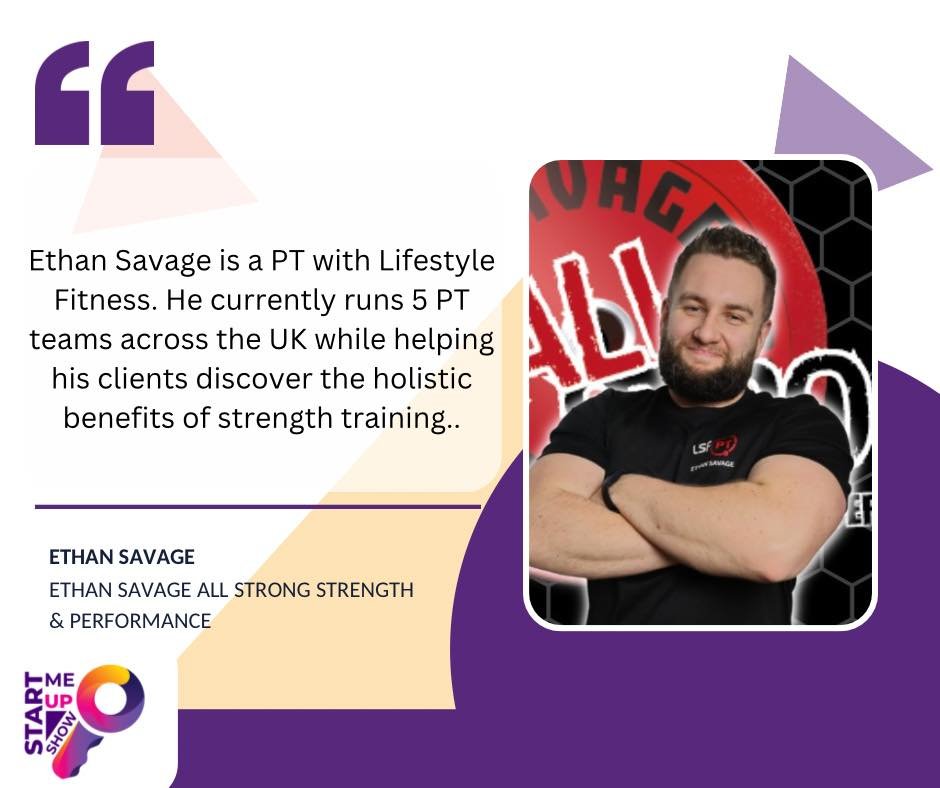 Join us on March 28th, from 6 PM to 8 PM, for an empowering session at the Leisure & Fitness Start Me Up Show! Discover the expertise of Ethan Savage from Ethan Savage: All-Strong Strength & Performance.