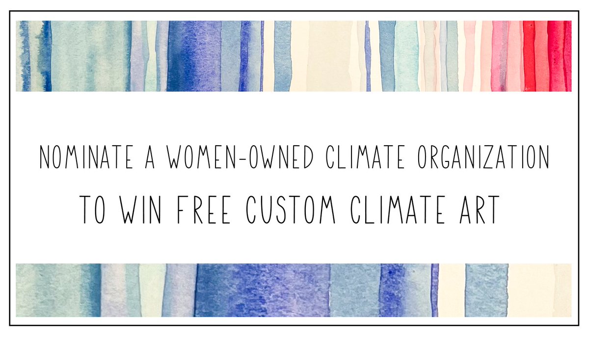 🎨 To celebrate Women's History Month, I'm excited to announce a special giveaway: a free custom watercolor infographic for a women-owned climate organization✨ How to Enter: 1. Tag the women-owned climate organization you're nominating in the comments below 2. Nominate yourself…