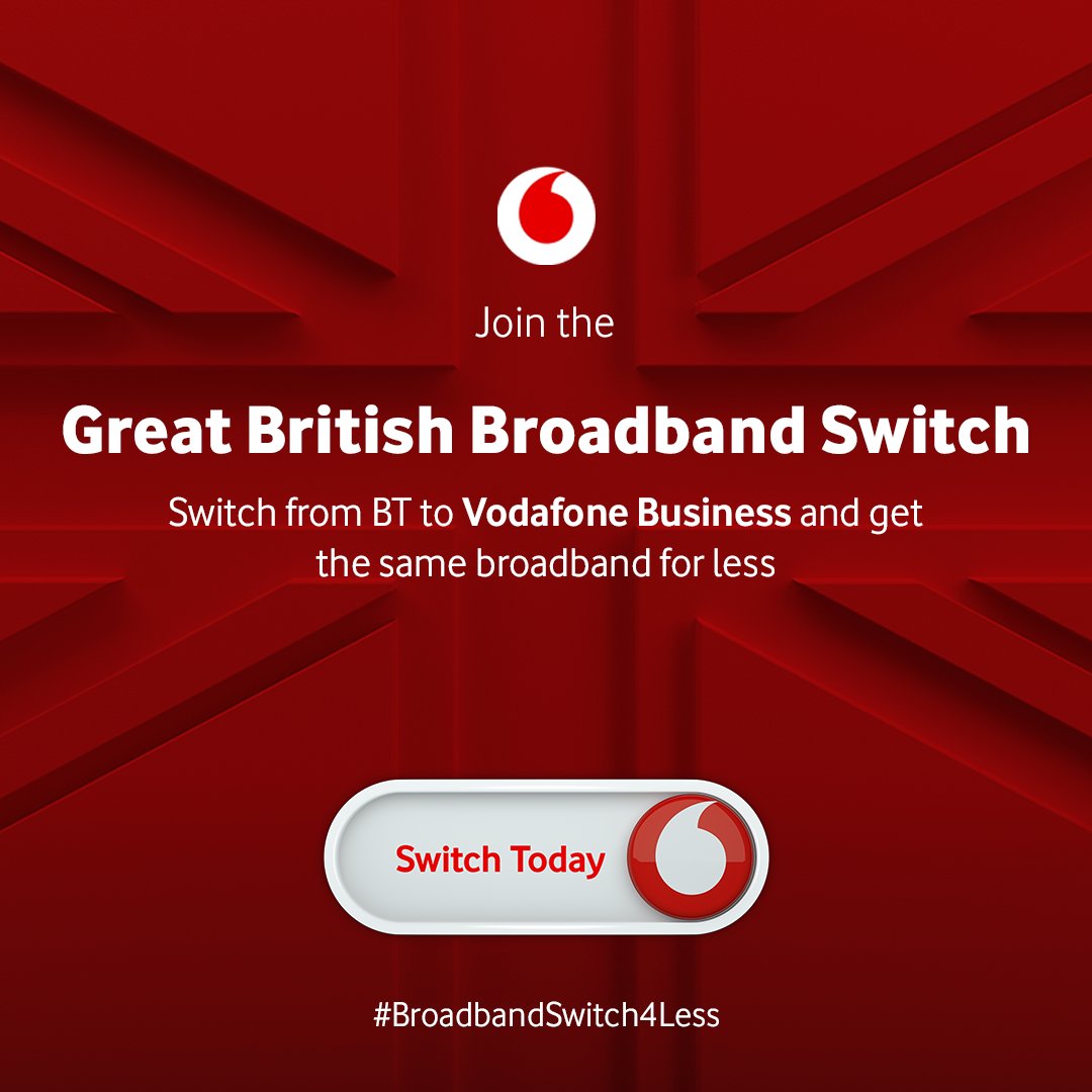 Did you know – by switching from BT to Vodafone Business broadband, you can SAVE up to £514. Our Pro II Business Broadband comes with zero upfront costs and free installation. Find out more: vodafone.uk/SmallBusinessB…