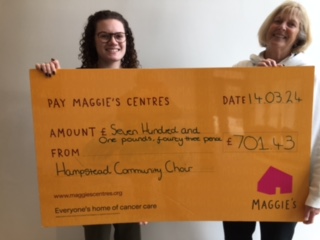 This weeks #fridayfundraiser is Hampstead Community Choir, who raised money for us at their concert recently! They raised a fantastic £701.43 at their wonderful event! Thank you for your support🧡