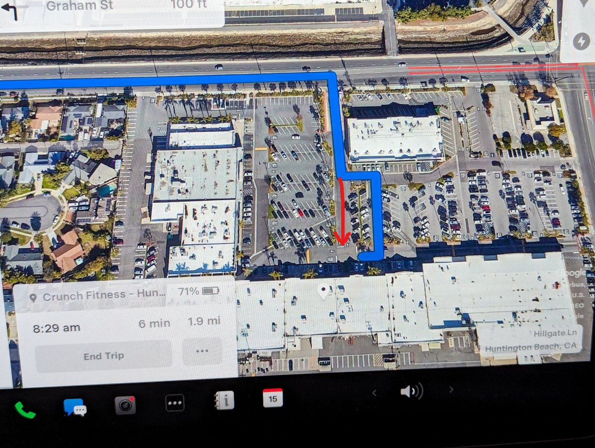 FSD v12.3 deviates from the route in this parking lot in a regression from v12.2.1 which basically handled it perfectly in contrast to v11 which was very erratic and dangerous. I've tested every FSD release I've ever had on this route.
