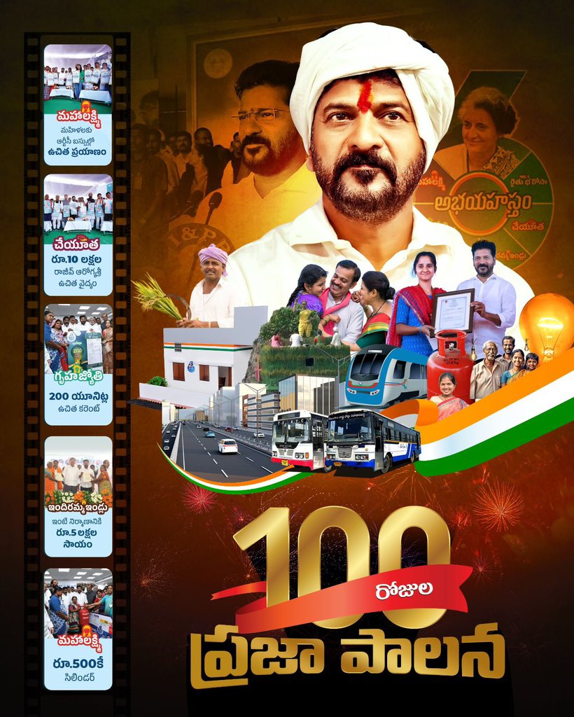 Revanth_Sainyam's tweet photo. 100 రోజుల ప్రజా పాలన https://t.co/0b5RXh1pMc