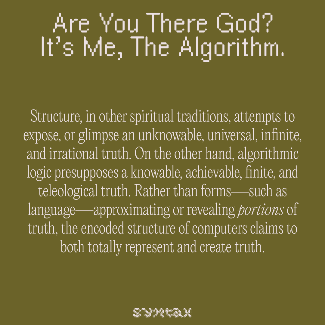 syntaxmag's tweet photo. Will Allstetter's Are You There God? It's Me, The Algorithm.
on 𝓲𝓼𝓼𝓾𝓮_01
🔗 https://t.co/rM0HIclSDf https://t.co/HBM00BtxKc