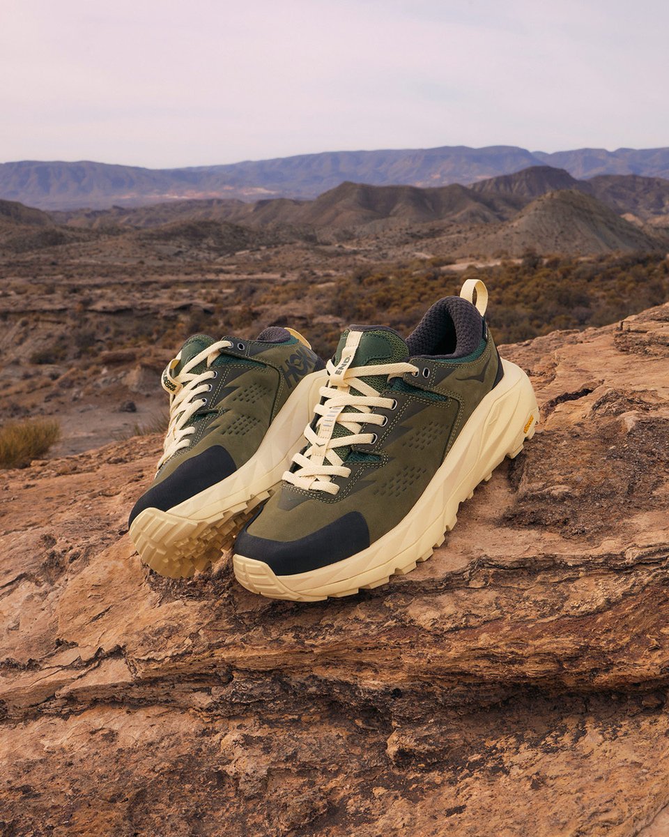 Embodying durability, functionality, and perfect for the modern explorer, the HOKA x END. Kaha Low and Mafate Speed 2 are perfectly suited for off-road adventures. Shop the HOKA x END collaboration now bit.ly/ENDxHOKA?utm_s… #FlyHumanFly #HOKA #END. #MafateSpeed2 #KahaLow