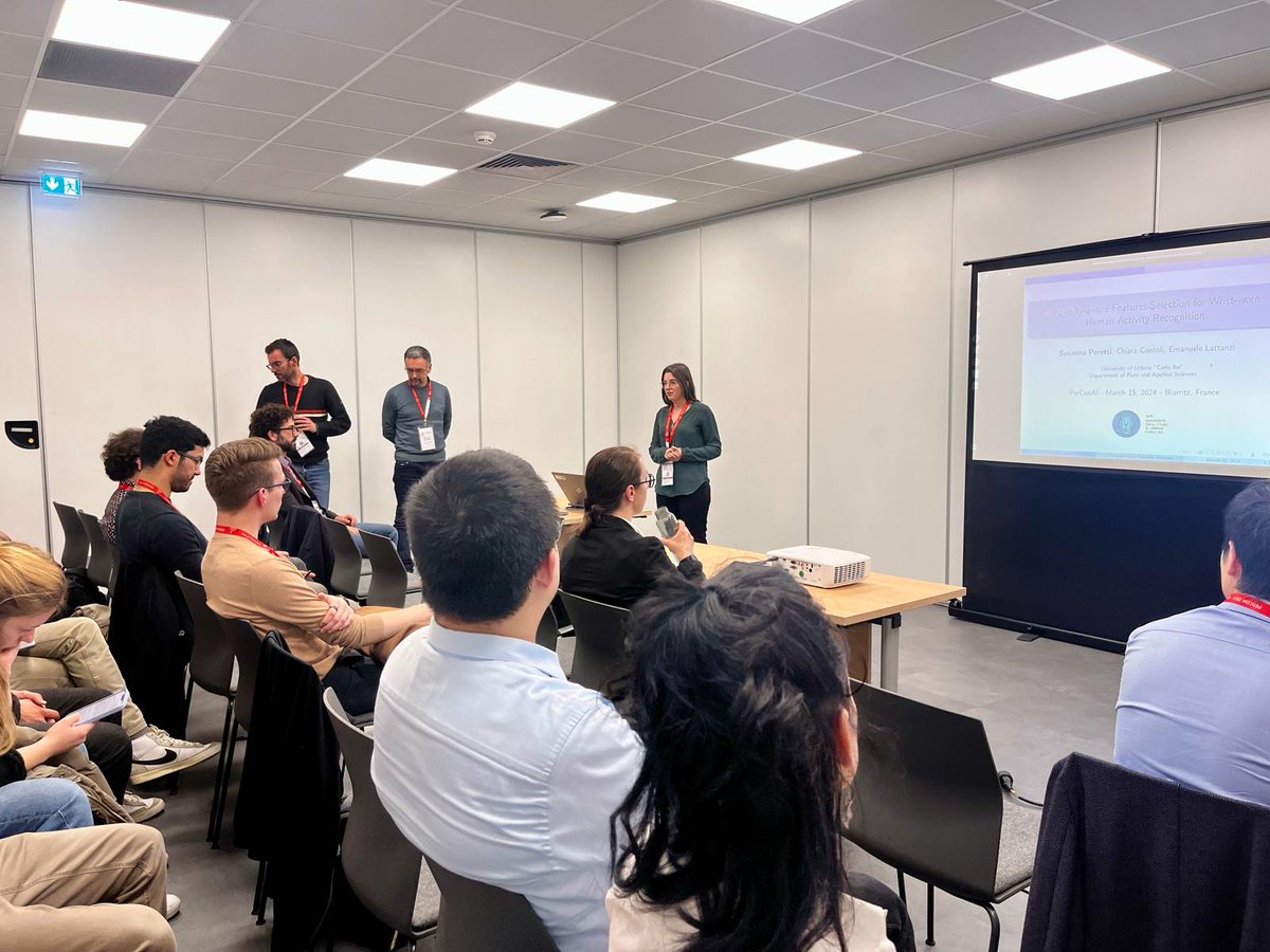 PeRConAI (@perconai) on Twitter photo Fourth session of #perconai2024: Human Behavior and Activity Recognition
📰“Complexity-aware Features Selection for Wrist-worn Human Activity Recognition”
👩🏫Susanna Peretti
<a href="/uniurbit/">Università di Urbino</a> <a href="/IEEEPerCom/">IEEEPerCom</a>
#percom2024 #pervasivecomputing #ubiquitouscomputing #AI #ML Fourth session of #perconai2024: Human Behavior and Activity Recognition
📰“Complexity-aware Features Selection for Wrist-worn Human Activity Recognition”
👩🏫Susanna Peretti
<a href="/uniurbit/">Università di Urbino</a> <a href="/IEEEPerCom/">IEEEPerCom</a>
#percom2024 #pervasivecomputing #ubiquitouscomputing #AI #ML
