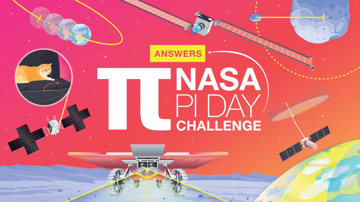 The answers to the 2024 #NASAPiDayChallenge are here! go.nasa.gov/piday Let us know how you did in the comments. Missed this year's challenge? It's never too late to start exploring with pi. Find the complete collection of pi math problems at the link above. #PiDay