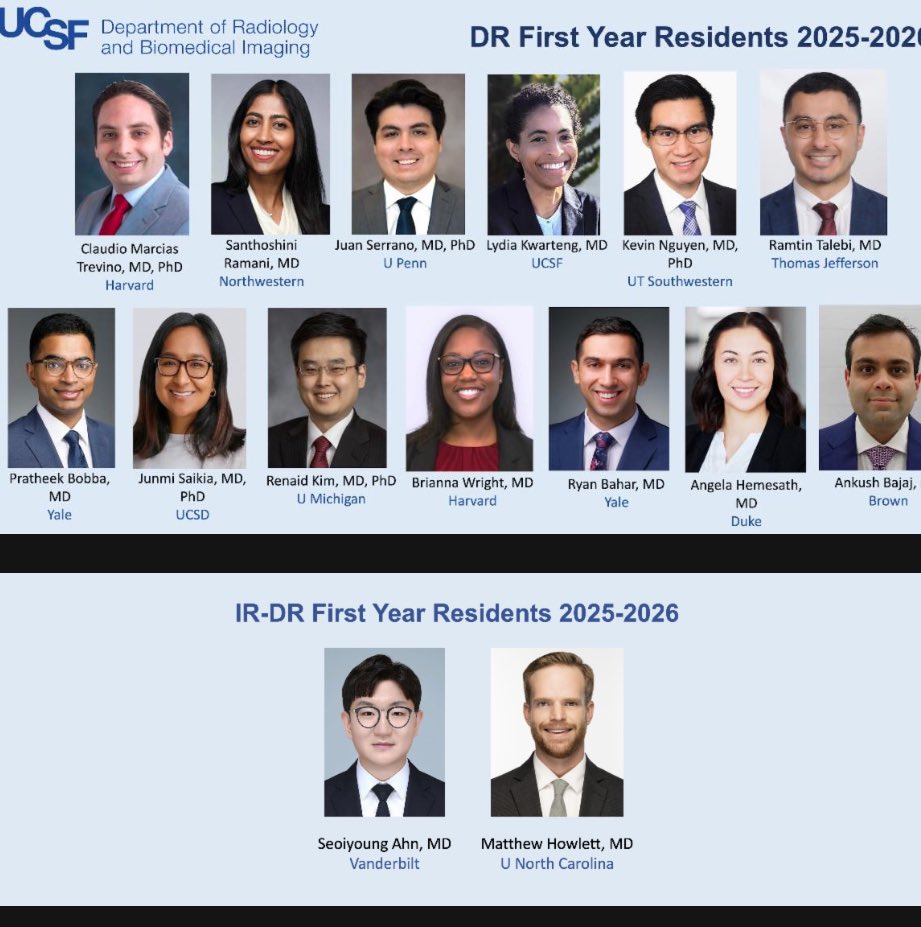 Presenting the entering class of 2025, UCSF Radiology
