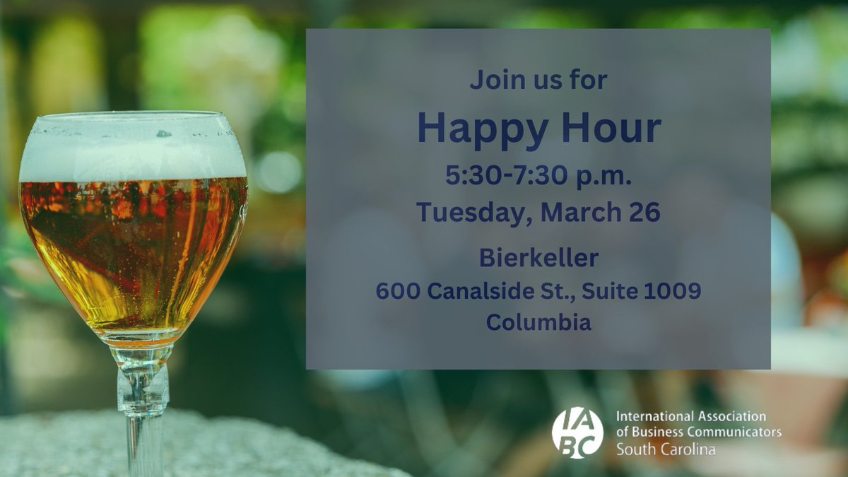 Come meet us by the river at Bierkeller on Tuesday, March 26, for Happy Hour! We can't wait to enjoy the weather, sip on some brews, and grab a pretzel with you. Learn more: bit.ly/3PmKcHa