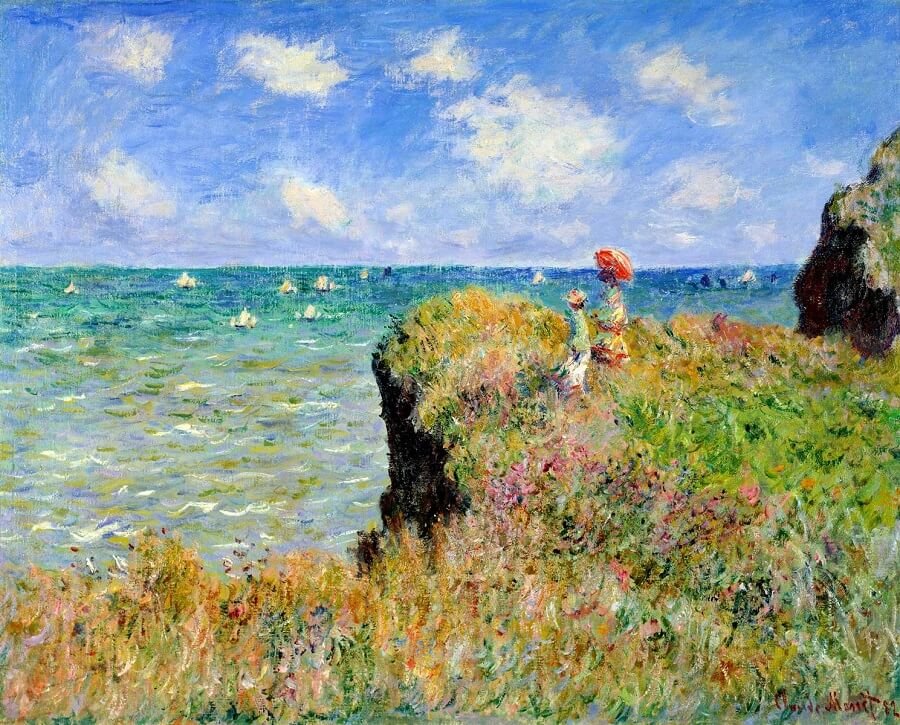 'The Cliff Walk at Pourville' by Claude Monet, 1882. Located at the The Art Institute of Chicago. #OGC #artdetective #artcrime #arttheft #impressionism #art #paintingoftheday