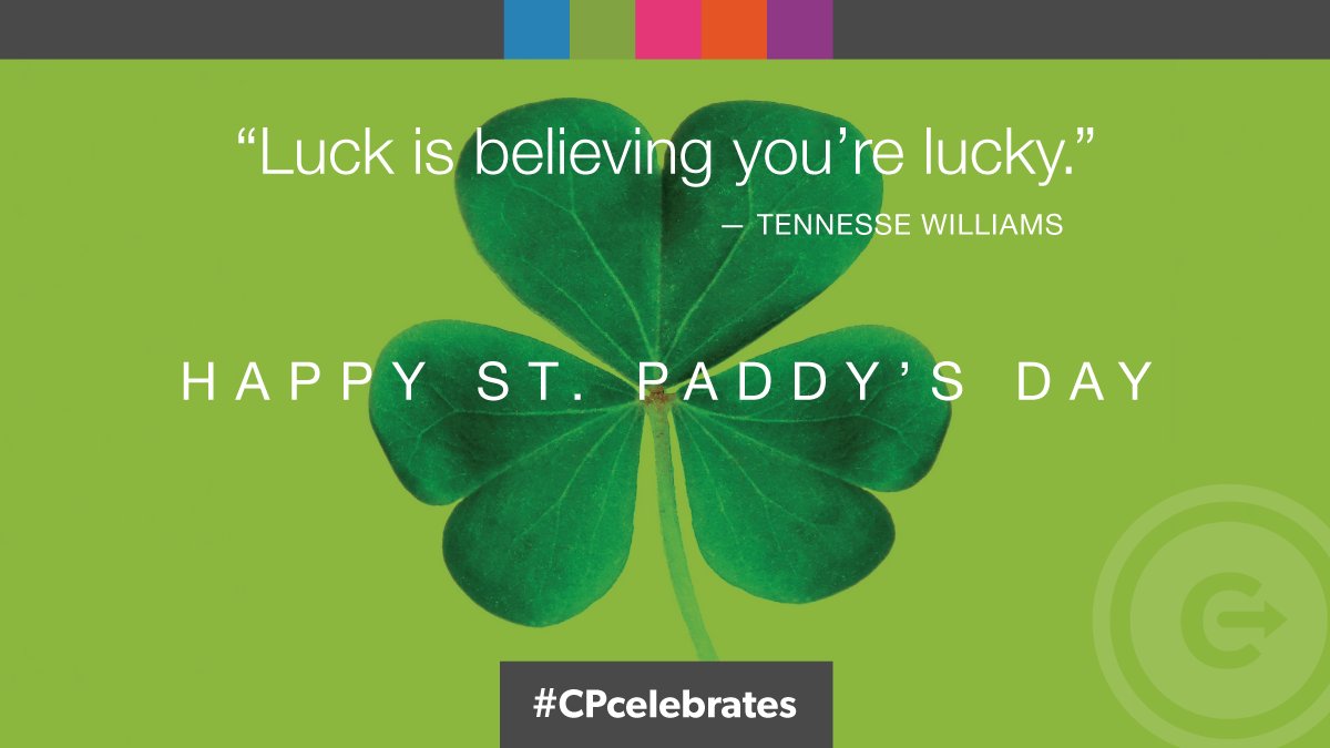 Wishing you a happy St. Patrick's Day weekend! May you carry that luck with you through the rest of the year.

#CPCelebrates #StPatricksDay
