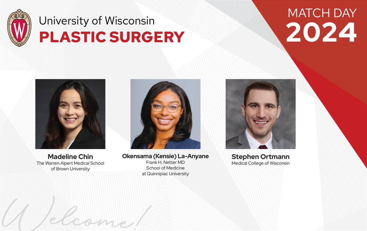 Welcome our newest <a href="/WiscPlasticSurg/">UW Plastic Surgery</a> residents! #Match2024
