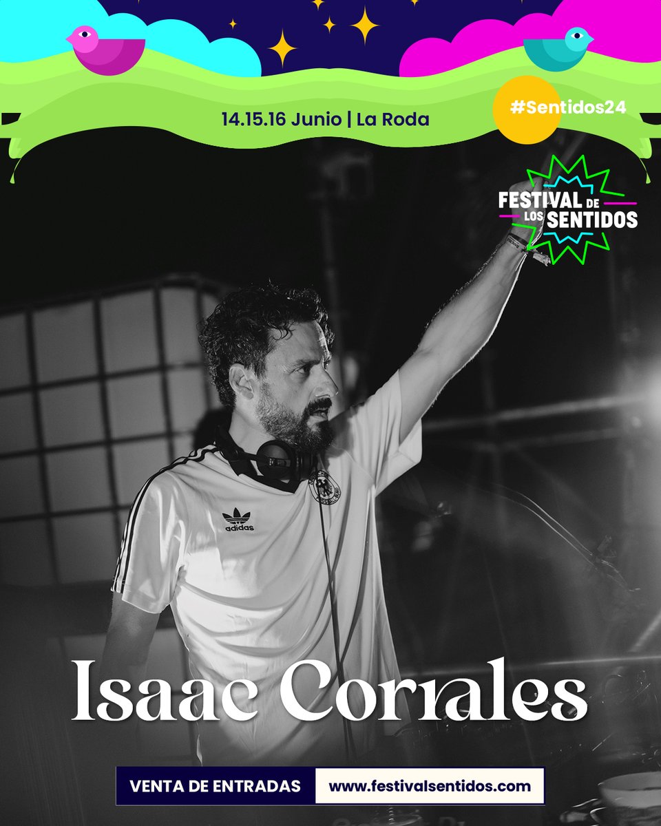 Isaac Corrales estará en el Festival de los Sentidos ⚡️⚡️ Traerá una sesión con la magia del Fascinado Club de Madrid!! Nos espera uno de los cierres más potentes del momento 🙌🏼🙌🏼🙌🏼 festivalsentidos.com