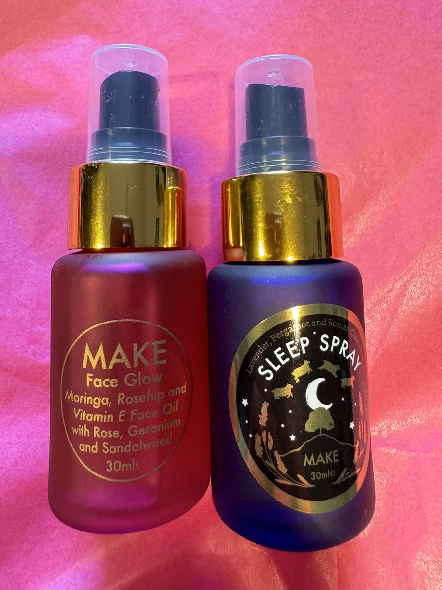 The best two products for someone who is feeling poorly , sent to two sick friends in hospital , Face Glow rose , sandalwood, lavender  and Sleep Spray with lavender , bergamot and chamomile .