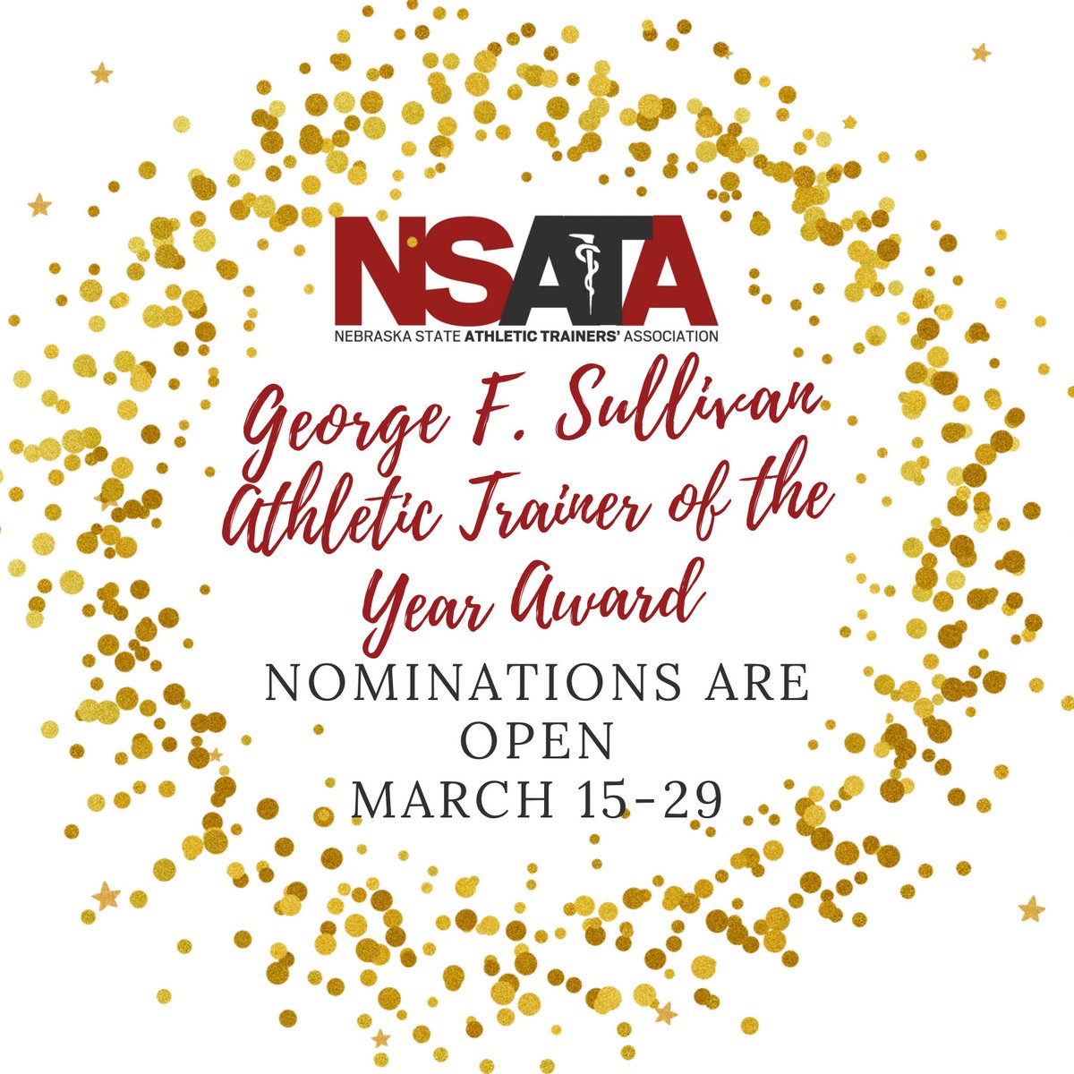 The George F. Sullivan ATOY Award Nomination Period is now open! This is awarded to the AT who, over the past year, has gone above and beyond the call of duty in promoting and improving our profession. nsata.org/athletic-train…
