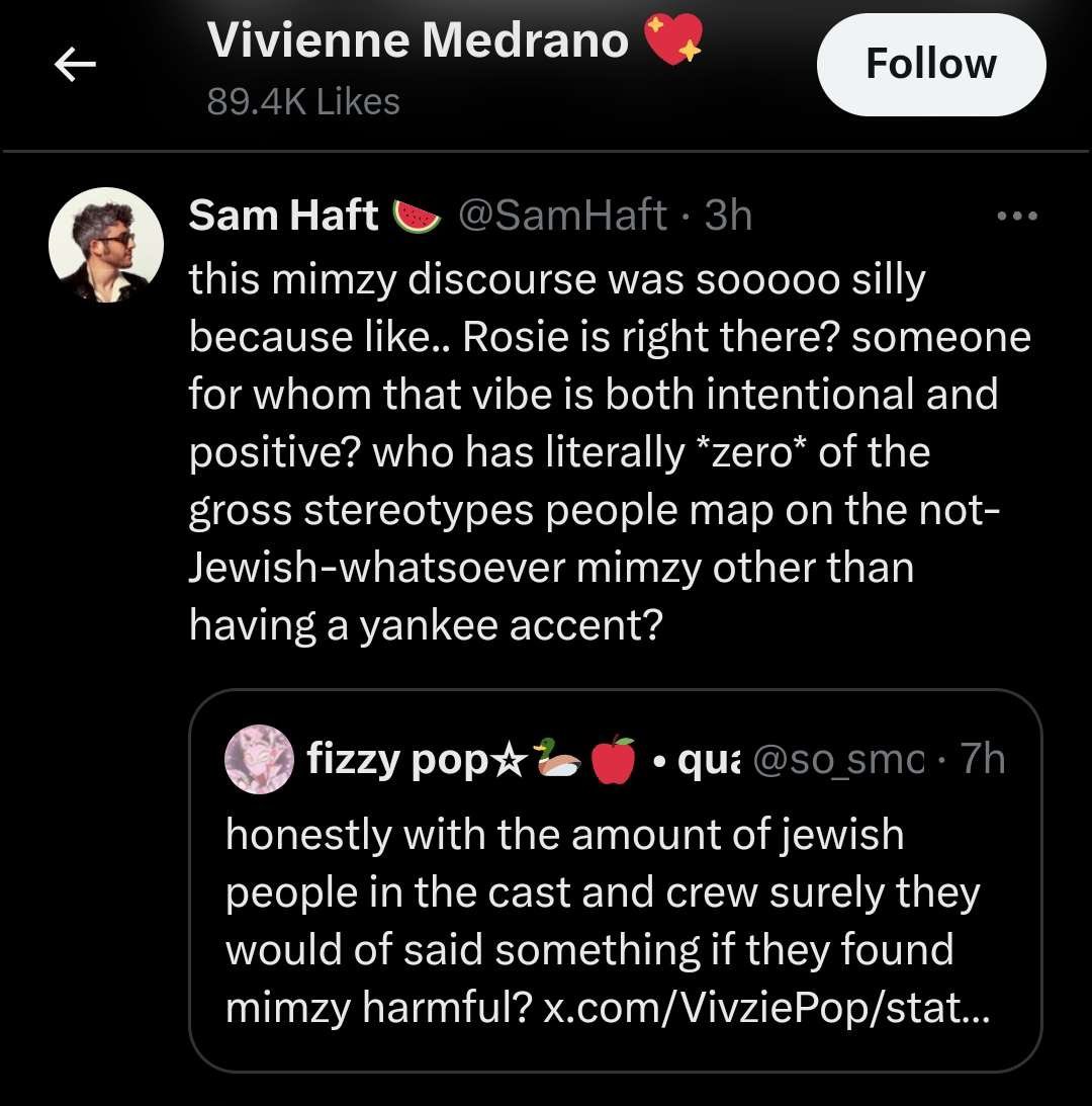 So Rosie is confirmed Jewish, being a Jewish Mother stereotype and a blood libel because she’s a cannibal, and apparently she has ‘zero of the gross stereotypes aside from having a yankee accent.’ Okay, history lesson time! 🧵