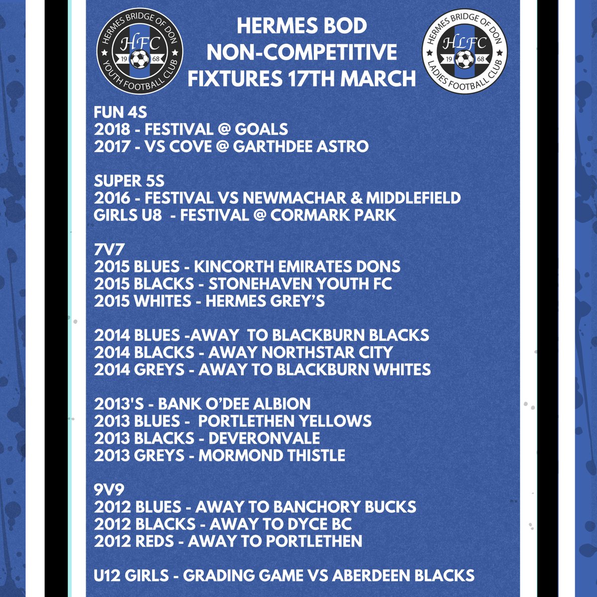 hermes_BoD_yfc's tweet photo. Busy weekend ahead for our Non-Competitive age groups. Have fun π @scotFANorth @ADJFA_Updates
#FunFours #Super5s #7v7 #9v9 #girlsfootball #HBoD https://t.co/7GQEVhGCLS