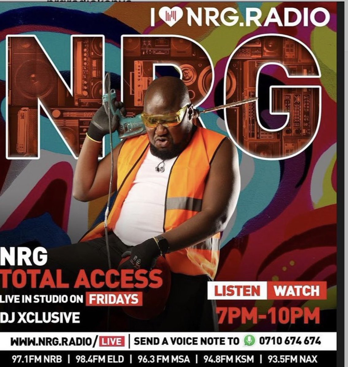 Masaa ni ya #NRGTotalAccess 🕺🏾💃💃💃 

Let the good times begin 🔥🔥 #NRGRadioKenya