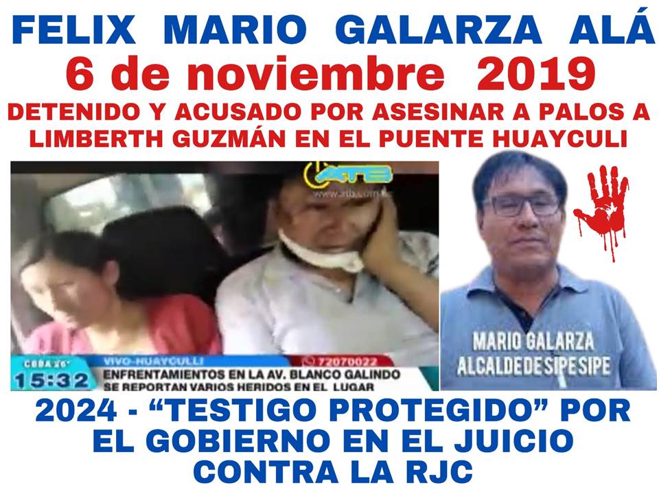 @miguelcgangel #Bolivia El 6 de noviembre de 2019, grupos masistas asesinaron a #LimberthGuzman de 2⃣0⃣ años en #Quillacollo, primera víctima de los enfrentamientos en #Cochabamba El asesino premiado, alcalde de Sipe Sipe Ahora 👉#TestigoProtegido contra la #RJC ➡️¿Qué esperar de un asesino?