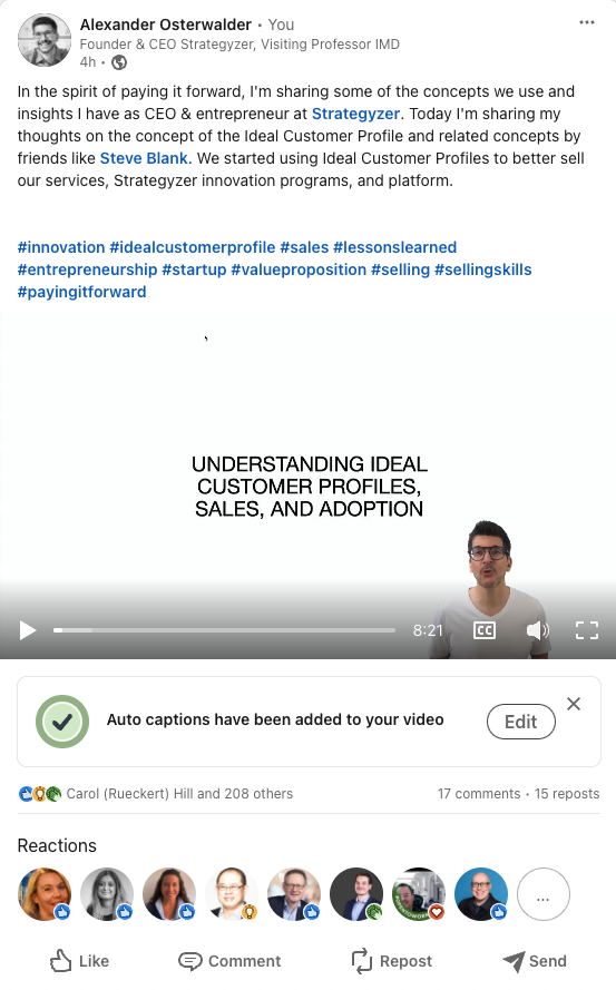 I've been much less active here than on Linkedin. Get my latest video post on Ideal Customer Profiles (and sign-up to my stream :) linkedin.com/feed/update/ur…