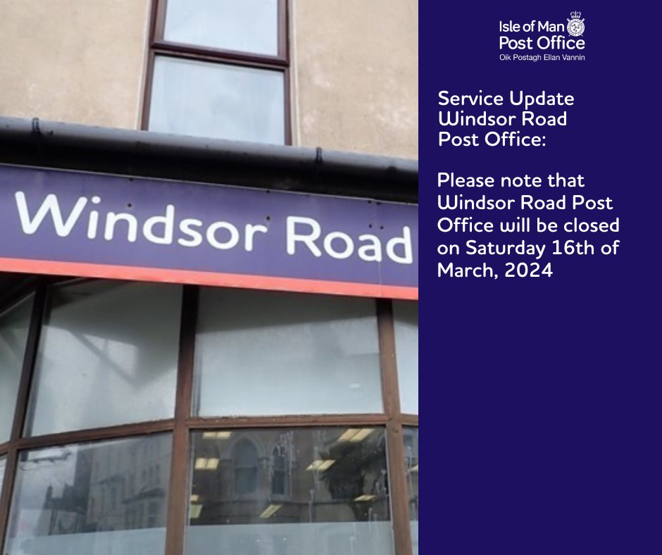 ⚠️ Advanced Notice ⚠️ Please note the changes to opening times for Windsor Road Post Offices for Saturday 16th March 2024.