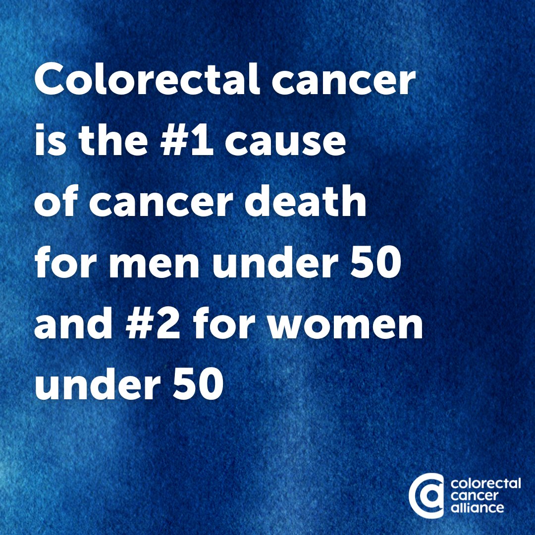 Colorectal Cancer Alliance (@ccalliance) on Twitter photo Did you know that colorectal cancer is the #1 cause of cancer death for men under 50 and #2 for women under 50?
Together we can end this horrible disease in our lifetime. Your donations are matched 2X 👉 bit.ly/24-March-Donate
#ColorectalCancerAwarenessMonth Did you know that colorectal cancer is the #1 cause of cancer death for men under 50 and #2 for women under 50?
Together we can end this horrible disease in our lifetime. Your donations are matched 2X 👉 bit.ly/24-March-Donate
#ColorectalCancerAwarenessMonth