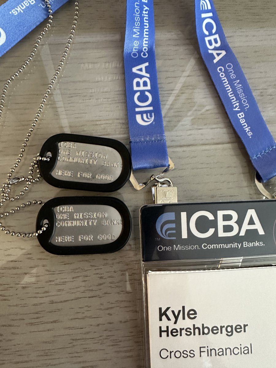 Some highlights from @ICBA #ICBALIVE today, we were proud to represent during the roundtables today, as well as adding another bit of #HereForGood to the name tag! Thanks to @LtColDanRooney #FlyIntoTheWind @FoldsofHonor #FOH #CAVU #CEILINGANDVISIBILITYUNLIMITED #BankersOnly