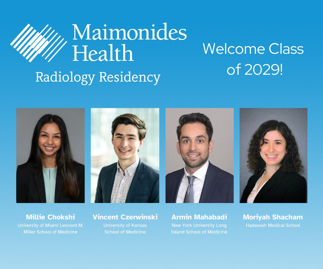 Welcome to our new residents. We are excited about their start in 2025. Even in the dark reading rooms, the future of radiology ☢️ remains bright 🌞.

Congratulations to our class of 2029!!!

 #matchday #radiology #onemaimonides #maimonides #radres #match2024
