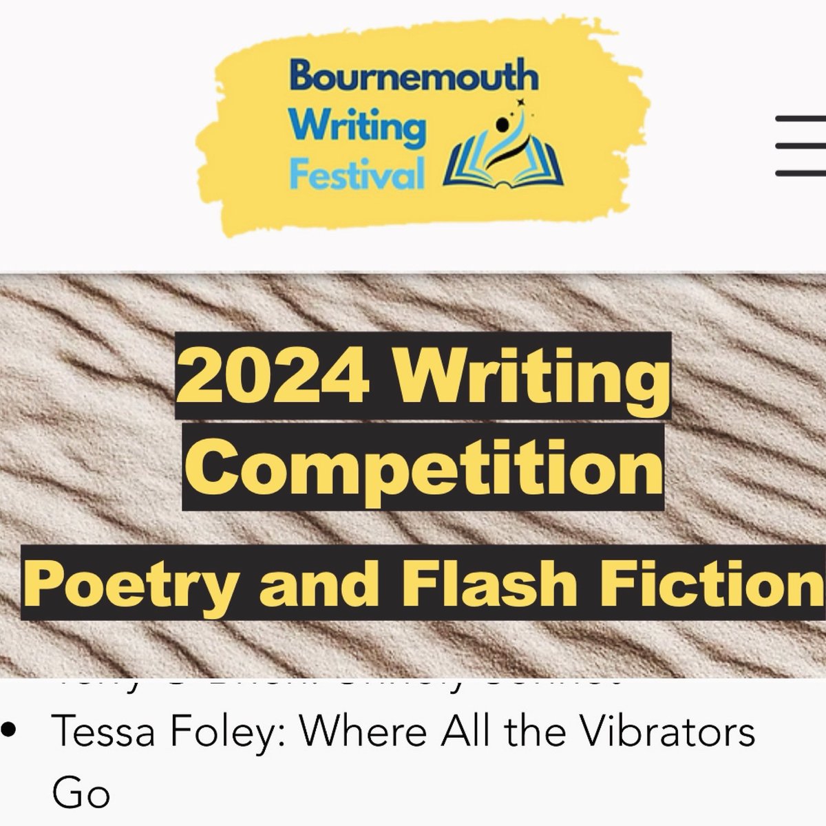 Great news that my poem about sex toys has been longlisted by @BmthWritingFest @DitheringChaps

I’m buzzing 

#poetry #poetrycompetition