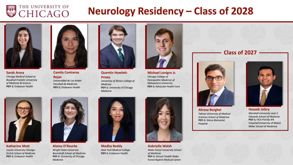 We are excited to welcome a brilliant new group of residents to the UChicago Neurology family! Congratulations to these amazing neurologists-to-be! #Match2024 #NeuroMatch2024 #NeuroTwitter